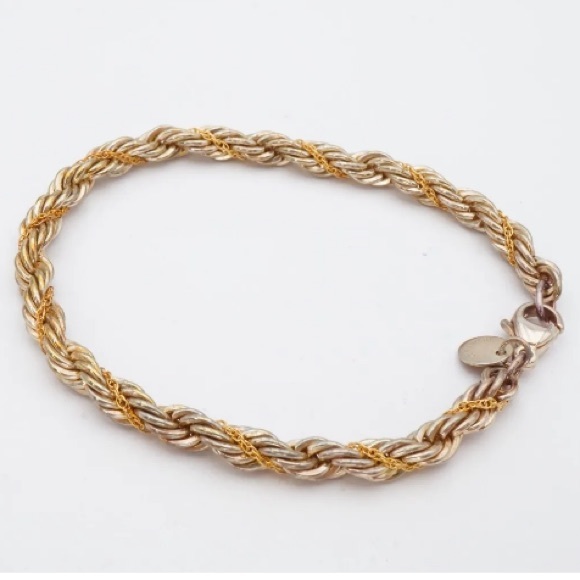 SOLD - Authentic Vintage Tiffany & Co. 18k Gold & 925 Rope Chain Bracelet 7.5” - Picture 7 of 10